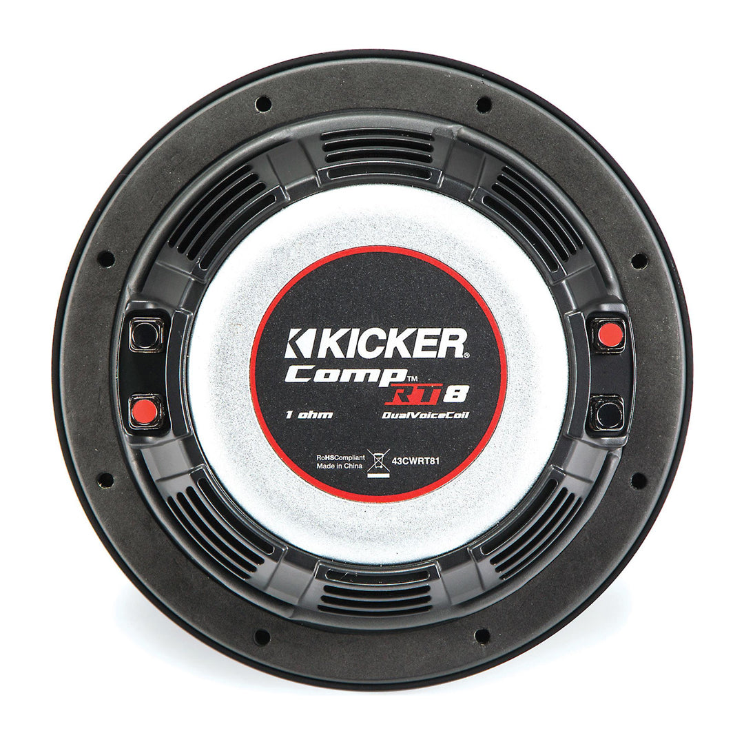 Kicker CWRT81, CompRT 8" Dual Voice Coil Subwoofer 1-Ohm, 300W (43CWRT81)