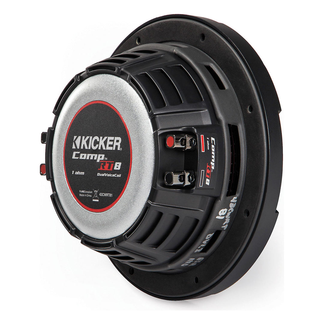 Kicker CWRT81, CompRT 8" Dual Voice Coil Subwoofer 1-Ohm, 300W (43CWRT81)