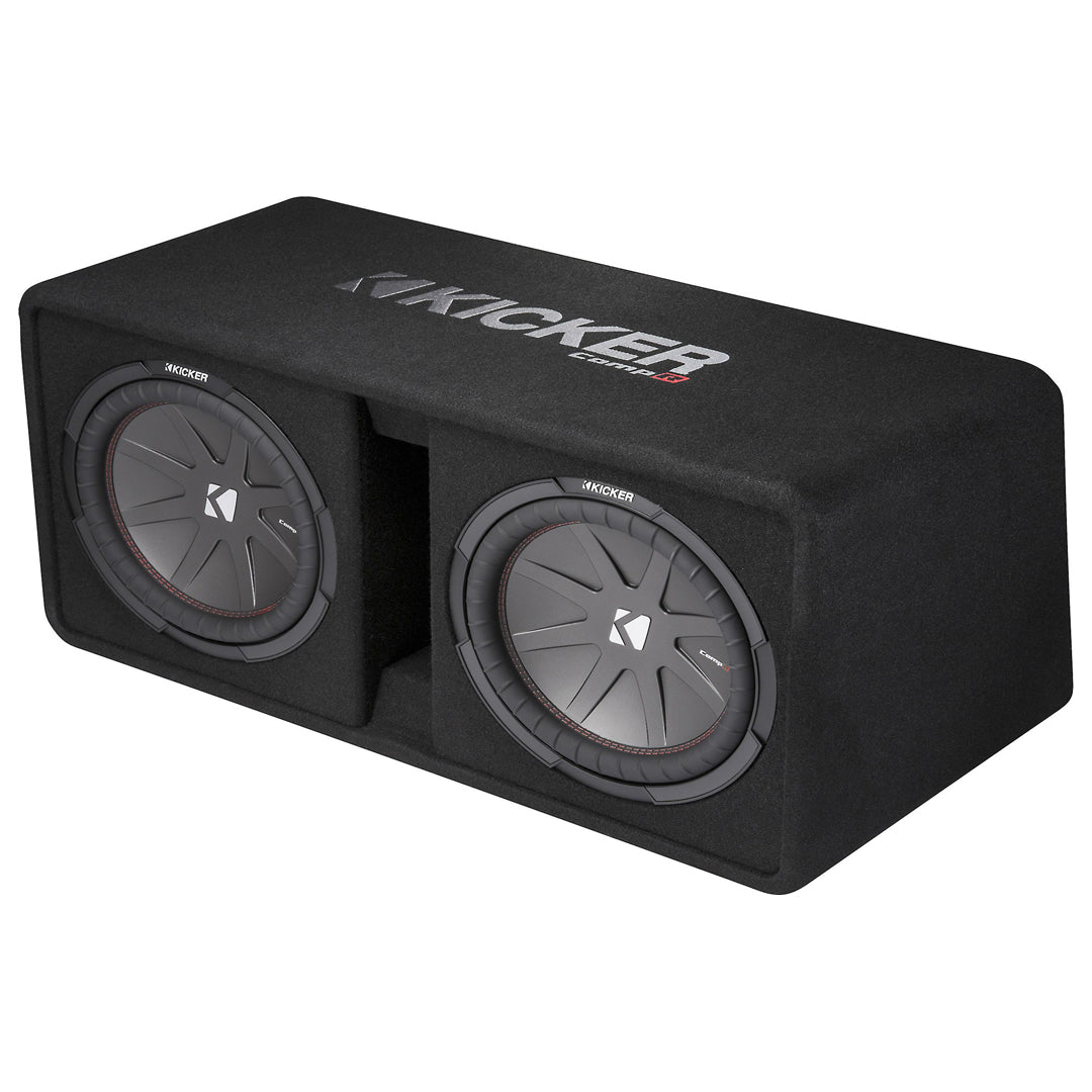 Kicker DCWR122, CompR Dual 12" Subwoofers in Vented Enclosure, 2-Ohm, 1000W (43DCWR122)