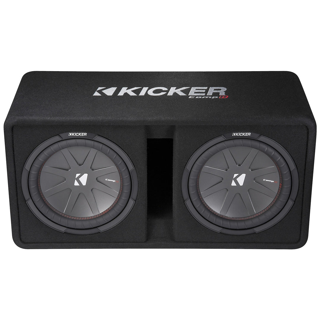 Kicker DCWR122, CompR Dual 12" Subwoofers in Vented Enclosure, 2-Ohm, 1000W (43DCWR122)
