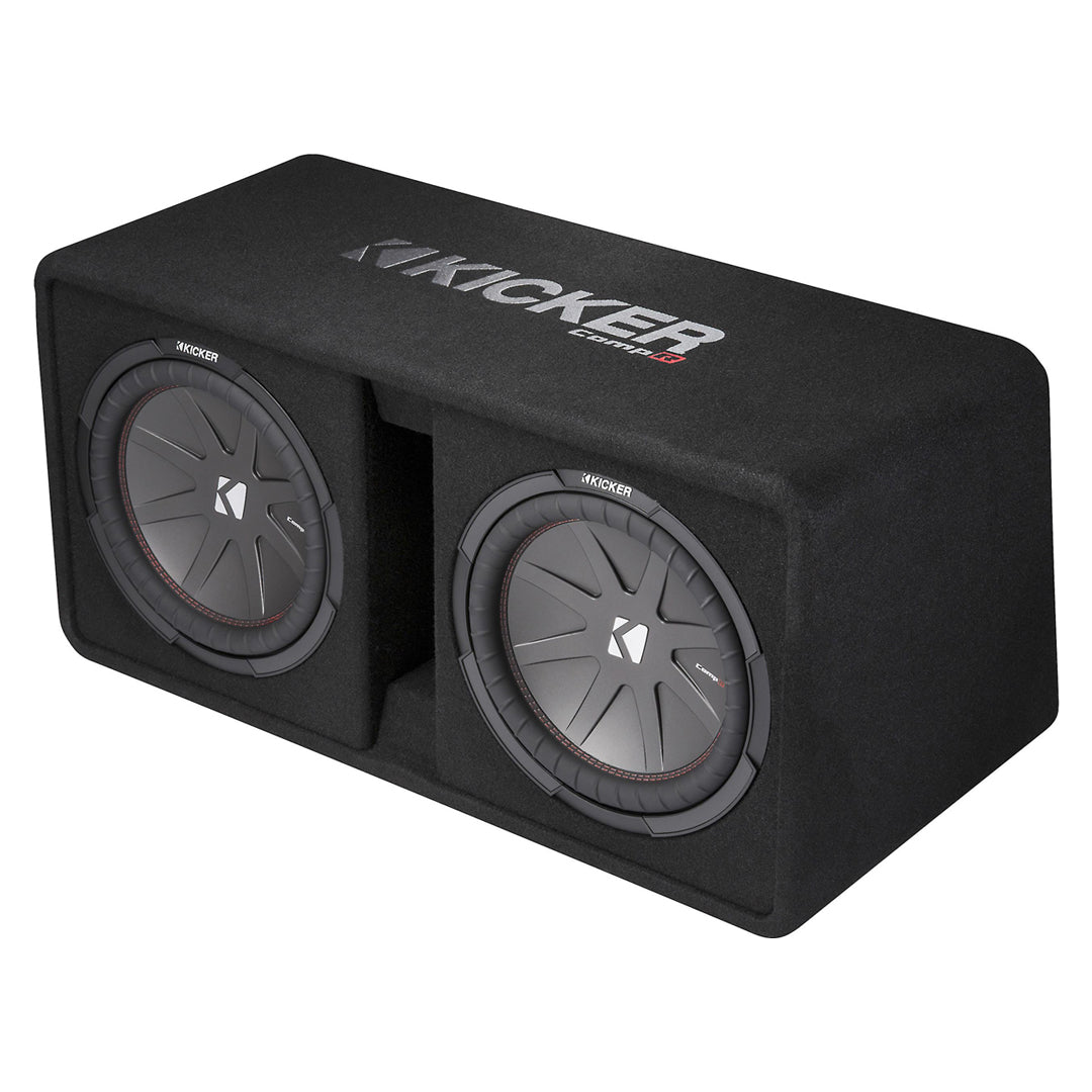 Kicker DCWR122, CompR Dual 12" Subwoofers in Vented Enclosure, 2-Ohm, 1000W (43DCWR122)