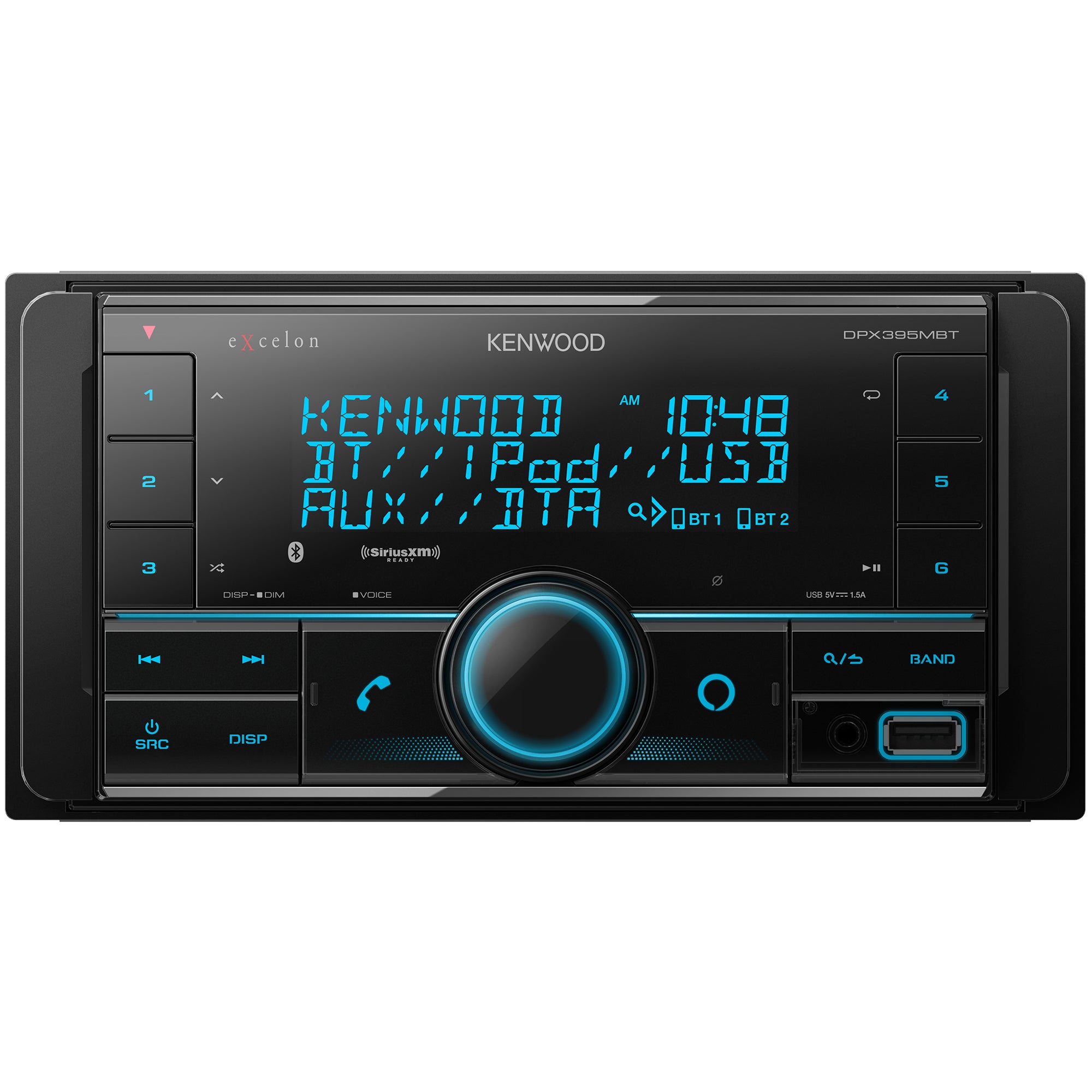 Kenwood DPX395MBT, Double DIN Bluetooth Digital Media Receiver w/ Front USB (Does Not Play CDs)