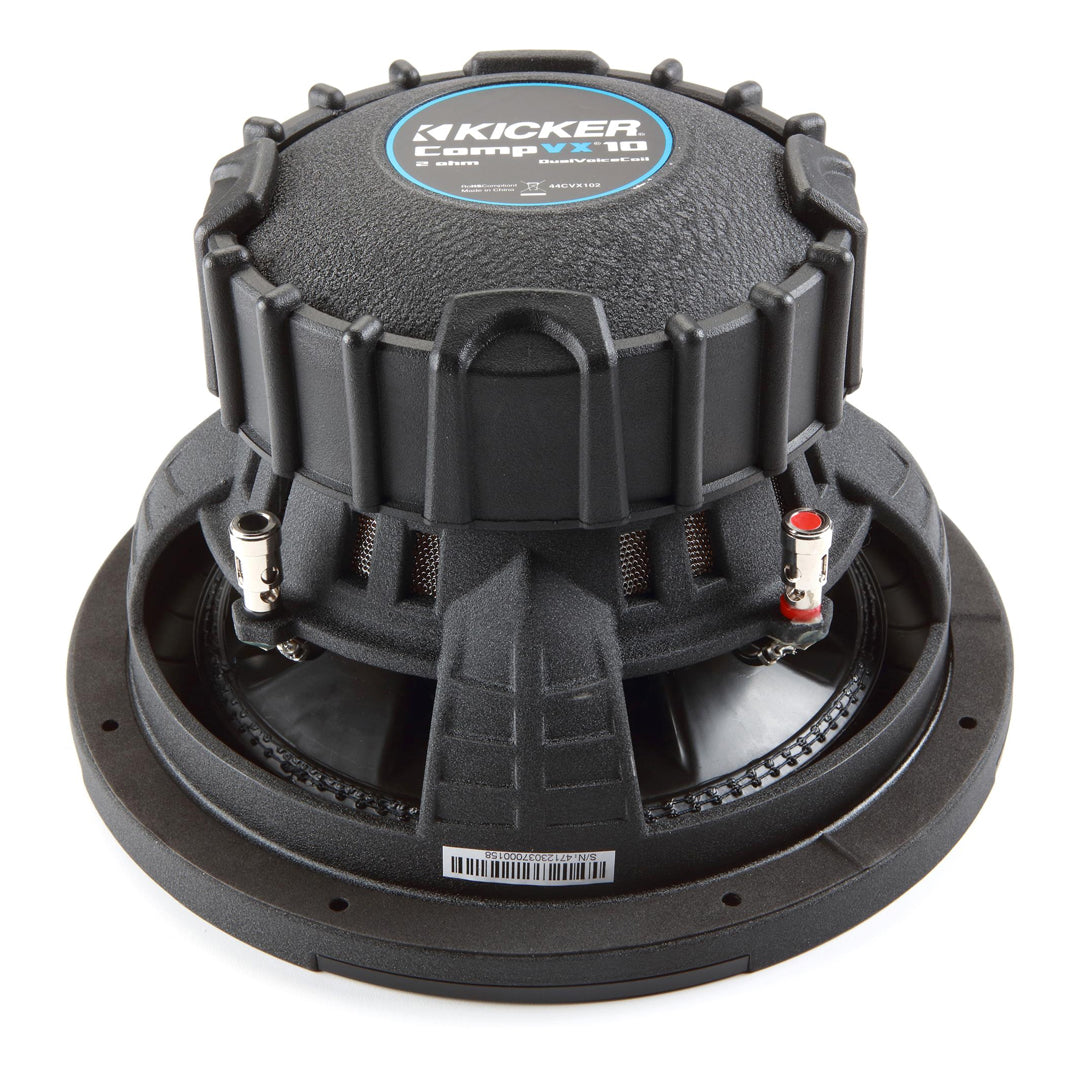 Kicker CVX102, CompVX 10" Dual Voice Coil Subwoofer 2-Ohm, 600W (44CVX102)