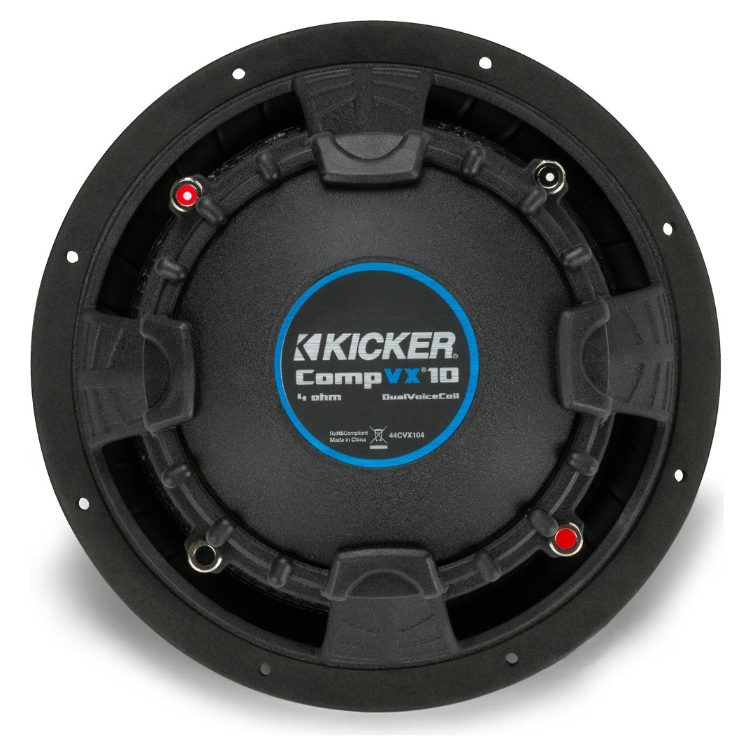 Kicker CVX104, CompVX 10" Dual Voice Coil Subwoofer 4-Ohm, 600W (44CVX104)
