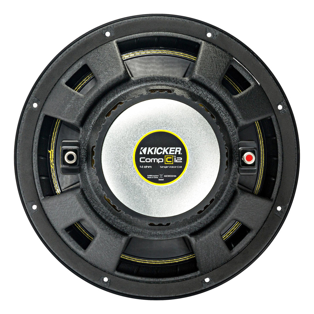 Kicker CWCS124, CompC 12" Single Voice Coil Subwoofer 4-Ohm, 300W (44CWCS124)