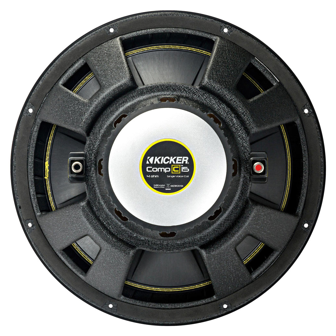 Kicker CWCS154, CompC 15" Single Voice Coil Subwoofer 4-Ohm, 600W (44CWCS154)