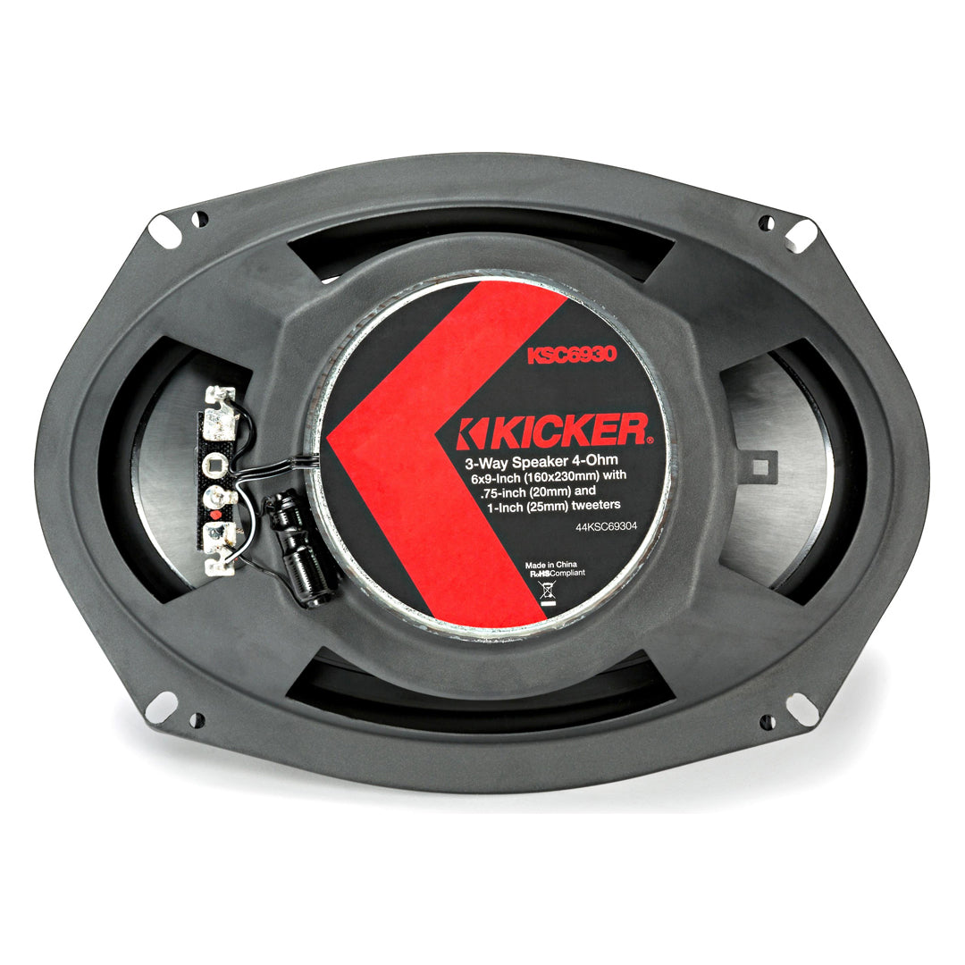 Kicker KSC69304, KS Series 6x9" 3-way Speakers (44KSC69304)