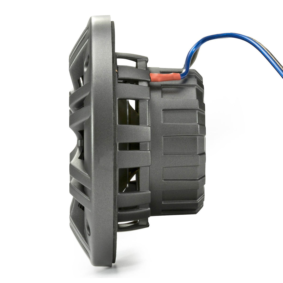 Kicker KM44, KM 4" Marine Coaxial Speakers w/ 1/2- Inch (13mm) Tweeters, Charcoal and White, 4 Ohm (45KM44)