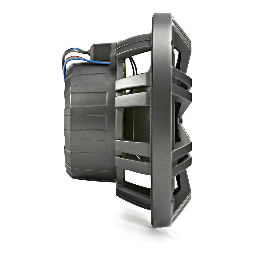 Kicker KM84L, KM 8" Marine Coaxial Speakers w/ 1" (25mm) Tweeters, LED, 4-Ohm, Charcoal and White Grilles (45KM84L)