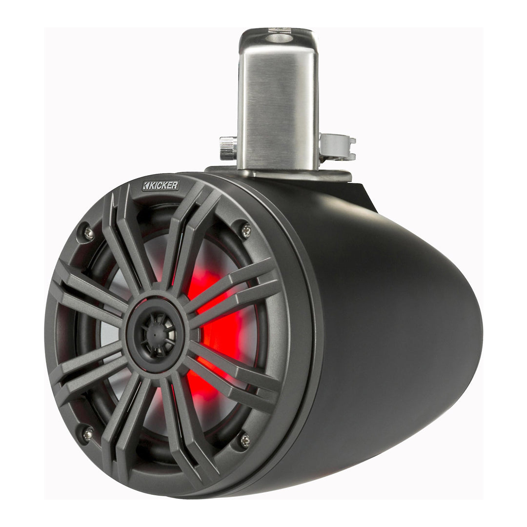 Kicker KMTC65, KMTC65 (165mm) Loaded Marine Cans with 45KM654L speaker pair; charcoal grill on black can (45KMTC65)