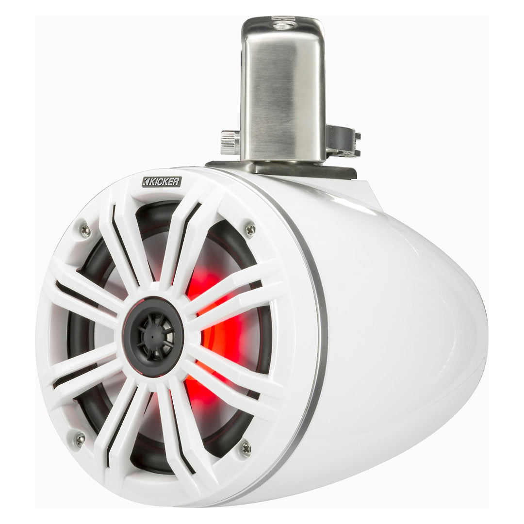 Kicker KMTC65W, KMTC65 (165mm) Loaded Marine Cans with 45KM654L speaker pair; white grill on white can (45KMTC65W)