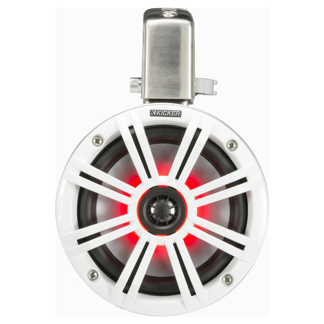 Kicker KMTC65W, KMTC65 (165mm) Loaded Marine Cans with 45KM654L speaker pair; white grill on white can (45KMTC65W)