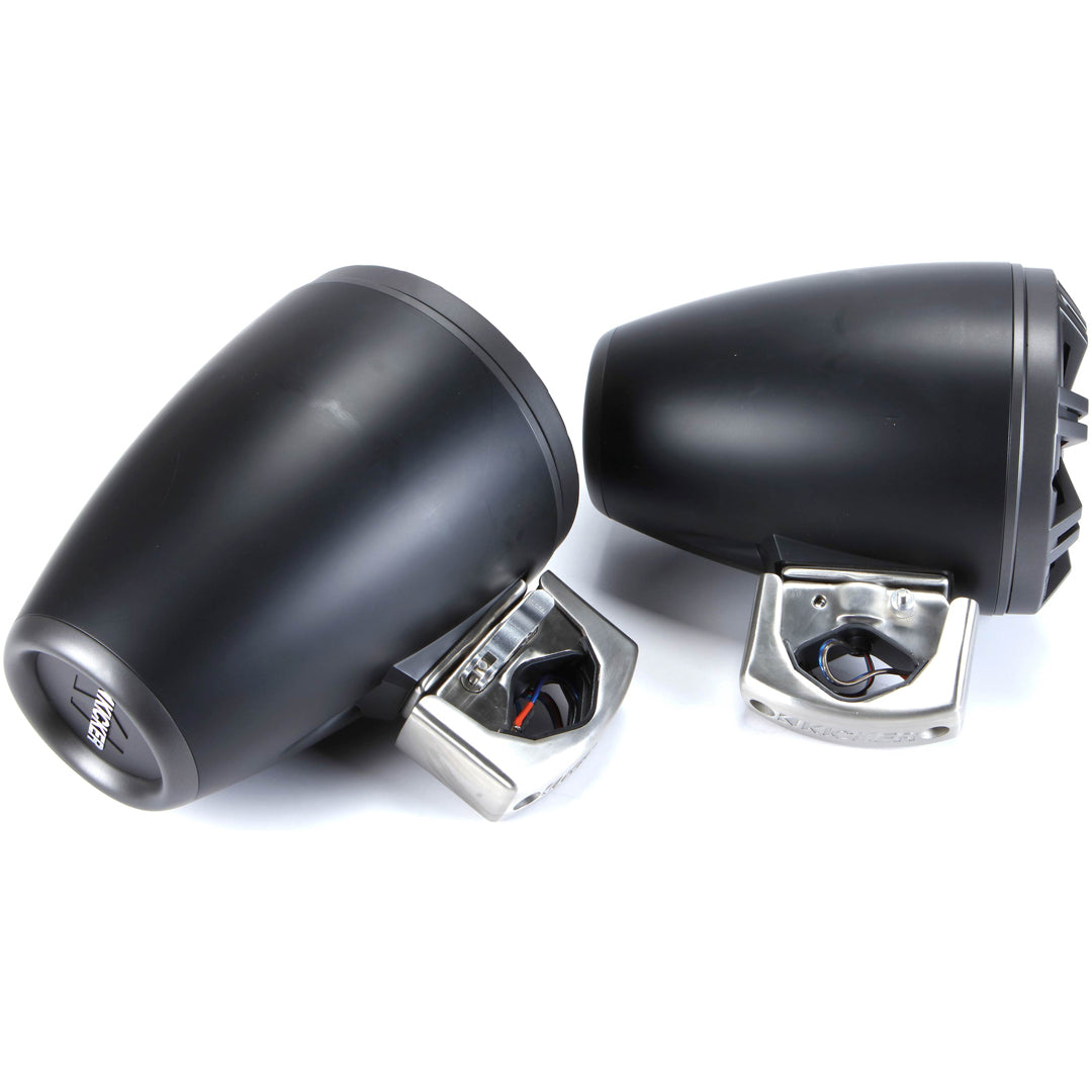 Kicker KMTC8, KMTC (200mm) Loaded Marine Cans with 45KM84L speaker pair; charcoal grill on black can (45KMTC8)