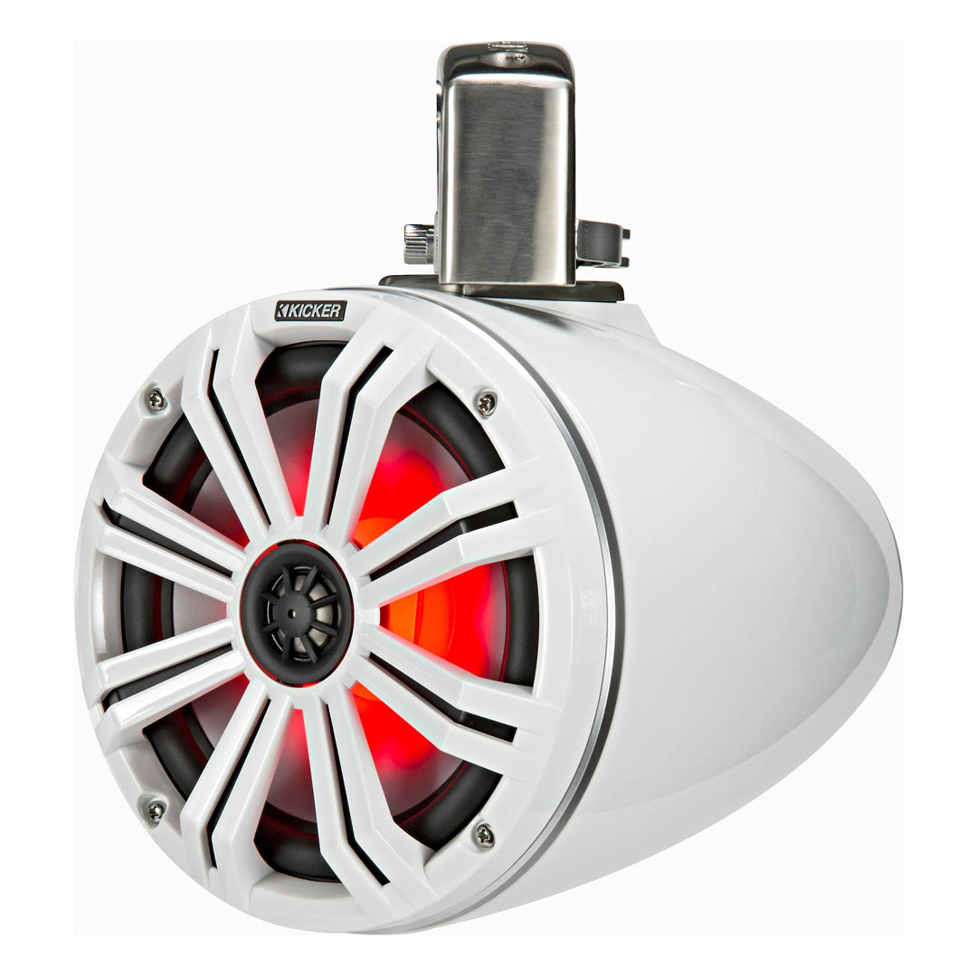Kicker KMTC8W, KMTC (200mm) Loaded Marine Cans with 45KM84L speaker pair; white grill on white can (45KMTC8W)