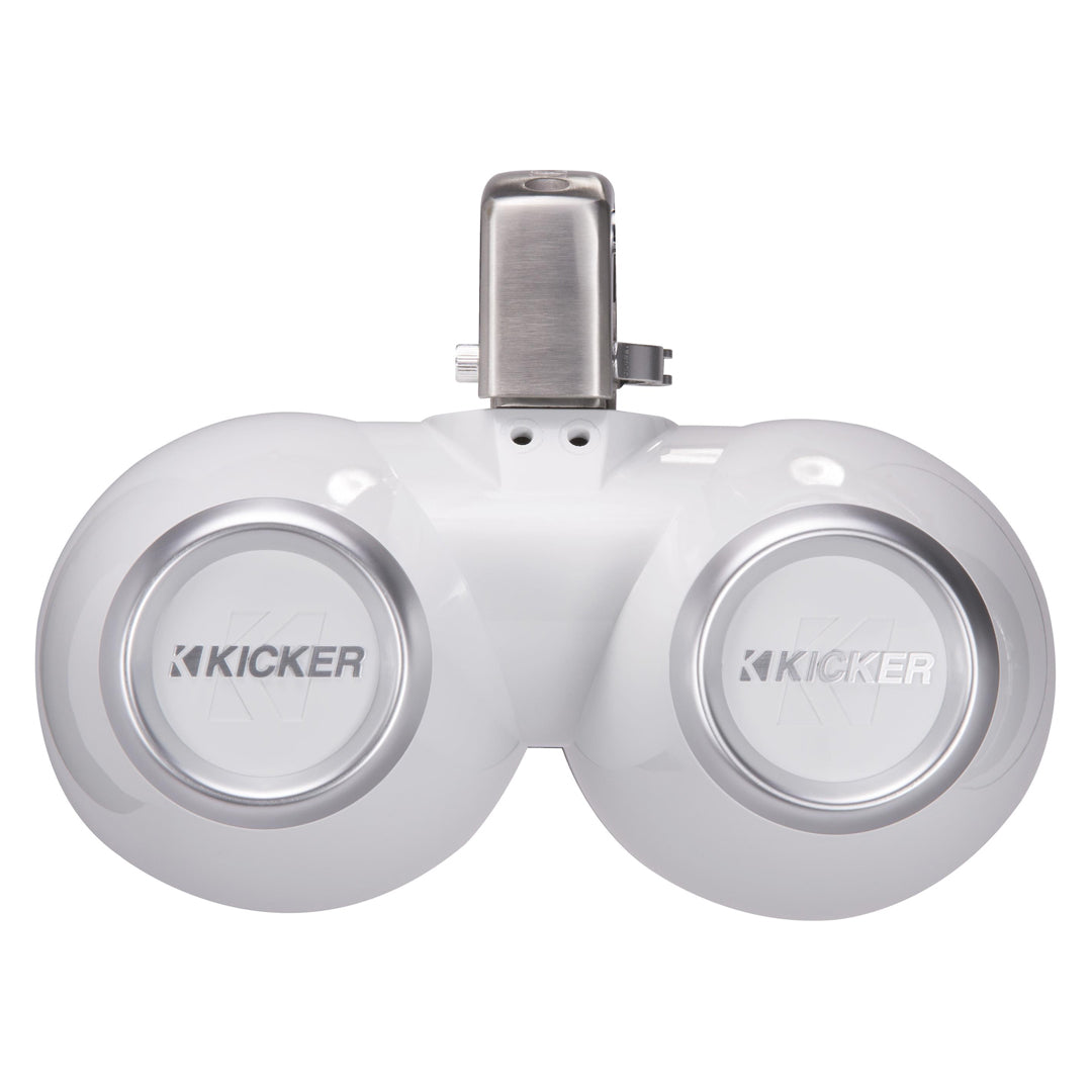 Kicker KMTDC65W, KMTC65 (165mm) Loaded Marine Dual Cans with 45KM654L speaker pairs; white grill on white can (45KMTDC65W)