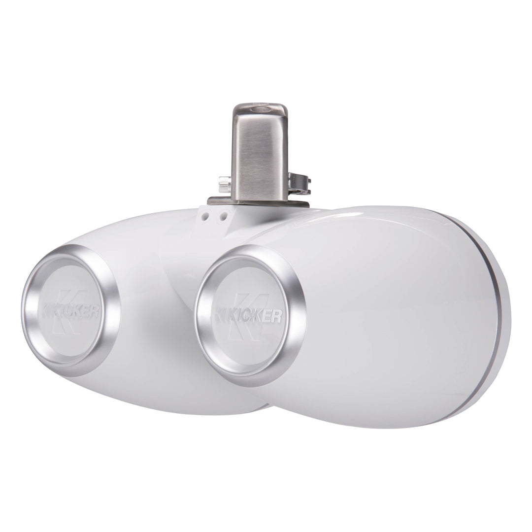 Kicker KMTDC65W, KMTC65 (165mm) Loaded Marine Dual Cans with 45KM654L speaker pairs; white grill on white can (45KMTDC65W)