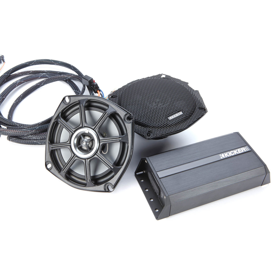 Kicker HDR982, Harly Davidson Road Glide - 1998-2013 Front Speaker/Amp Upgrade Kit (46HDR982)