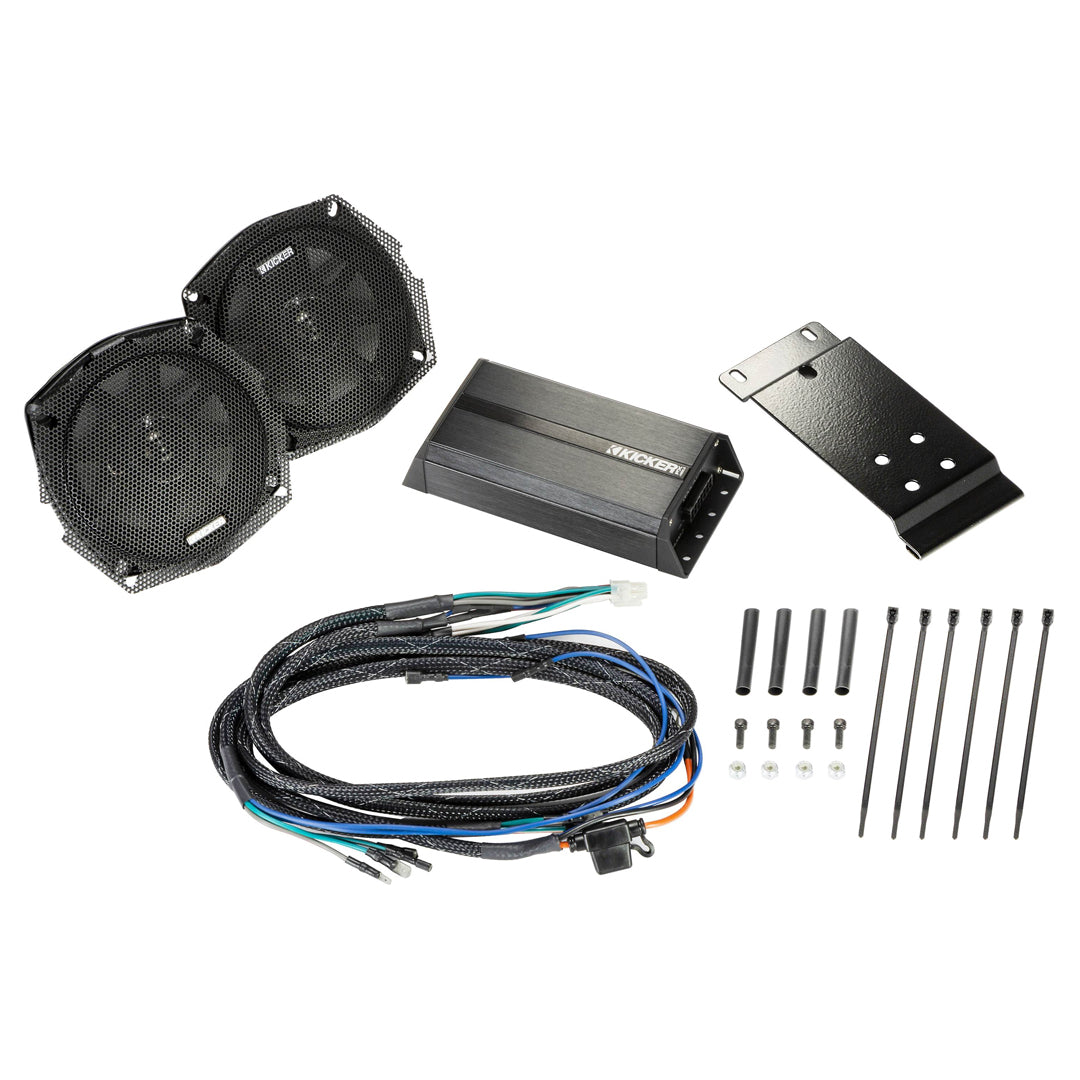 Kicker HDR982, Harly Davidson Road Glide - 1998-2013 Front Speaker/Amp Upgrade Kit (46HDR982)