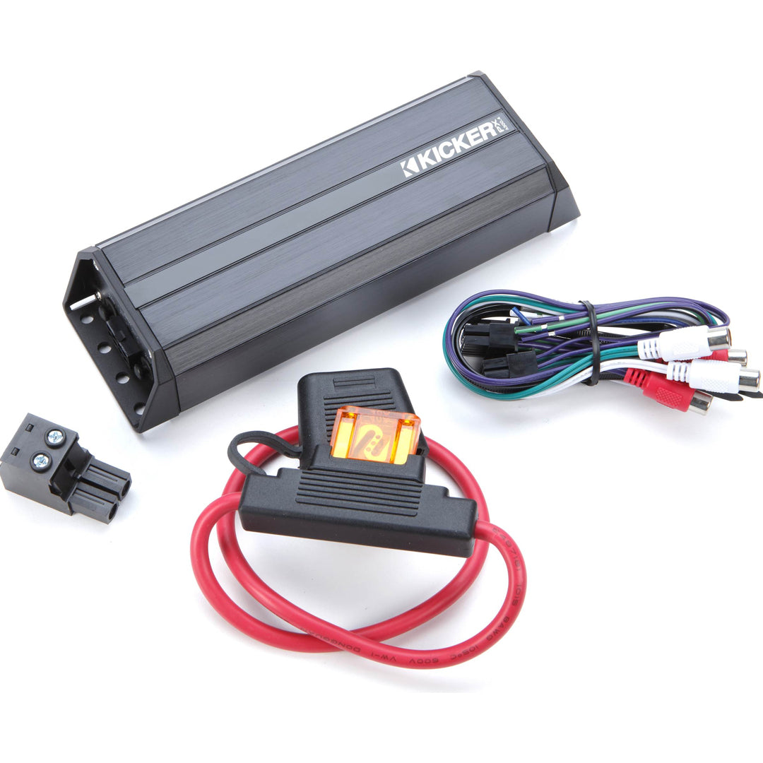 Kicker HDS144, Harley Davidson Audio Kit for Electra, Street, Ultra & Trikles w/ Bat Wing Fairing - 2014 and Newer HD 6.5" Front Speaker/Amp Kit with bat-wing grilles (46HDS144)