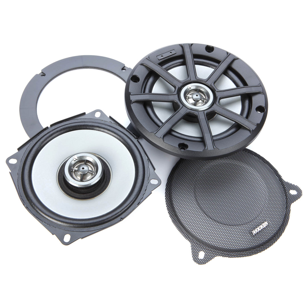 Kicker HDS144, Harley Davidson Audio Kit for Electra, Street, Ultra & Trikles w/ Bat Wing Fairing - 2014 and Newer HD 6.5" Front Speaker/Amp Kit with bat-wing grilles (46HDS144)