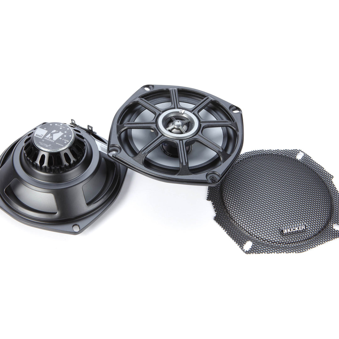 Kicker HDT96, Harley Davidson Audio Kit for Electra Glide, Street Glide, Ultra Glide & Trikes w/ Bat Wing Fairing - 1996-2013 5.25" Rear Speaker/Amplifier Upgrade Kit for Tour Packs w/ Rear Speaker Pods (46HDT96)