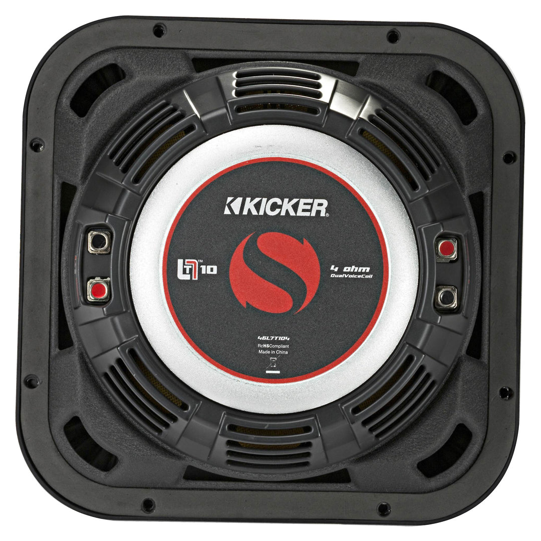 Kicker L7T104, L7T 10" Dual Voice Coil Subwoofer 4-Ohm, 500W (46L7T104)