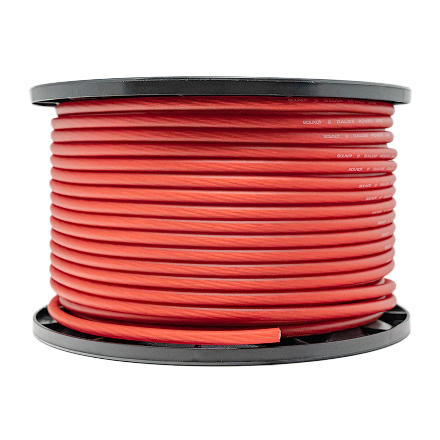 SoundBox CW8-250R, 8 Gauge 250' CCA Amplifier Power / Ground Wire Spool, Red