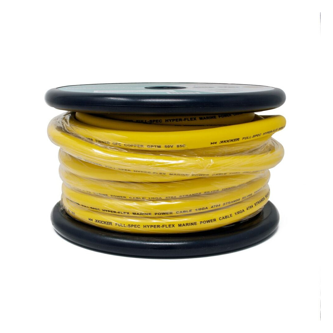 Kicker KMWPY050, Marine 1/0 AWG Power Wire, 50Ft, Yellow (47KMWPY050)