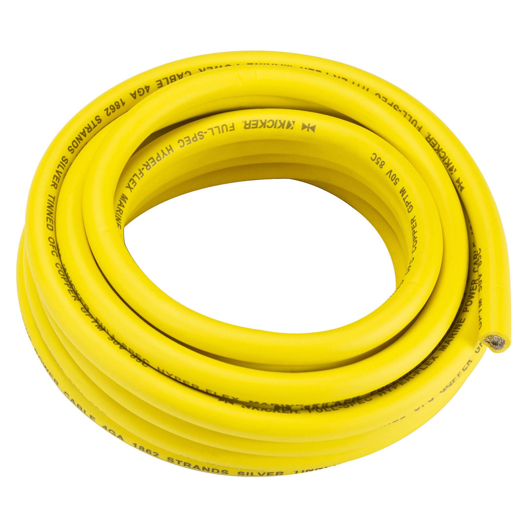Kicker KMWPY420, Marine 4 AWG Power Wire, 20Ft, Yellow (47KMWPY420)