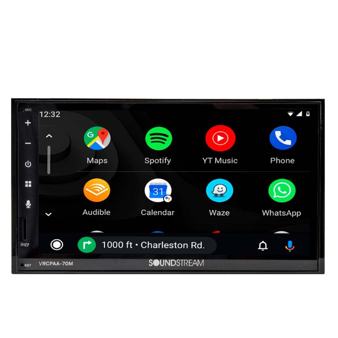 Soundstream VRCPAA-70M, 7" Mechless Multimedia Receiver w/ CarPlay and Android Auto