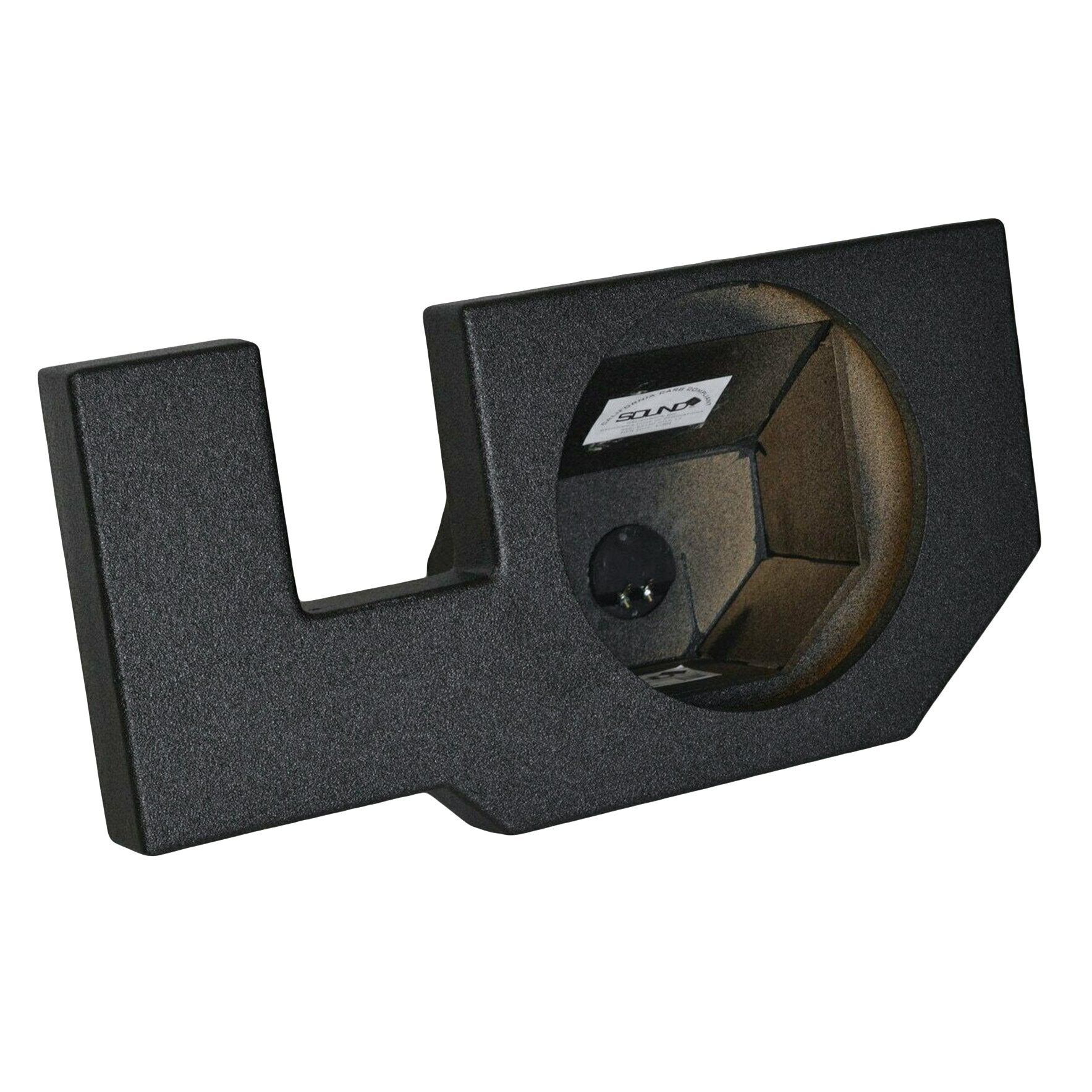 SoundBox Ram Quad Cab/ Crew Cab 2002-2018 Single 10" Upfire Subwoofer Enclosure, BedLiner Finish