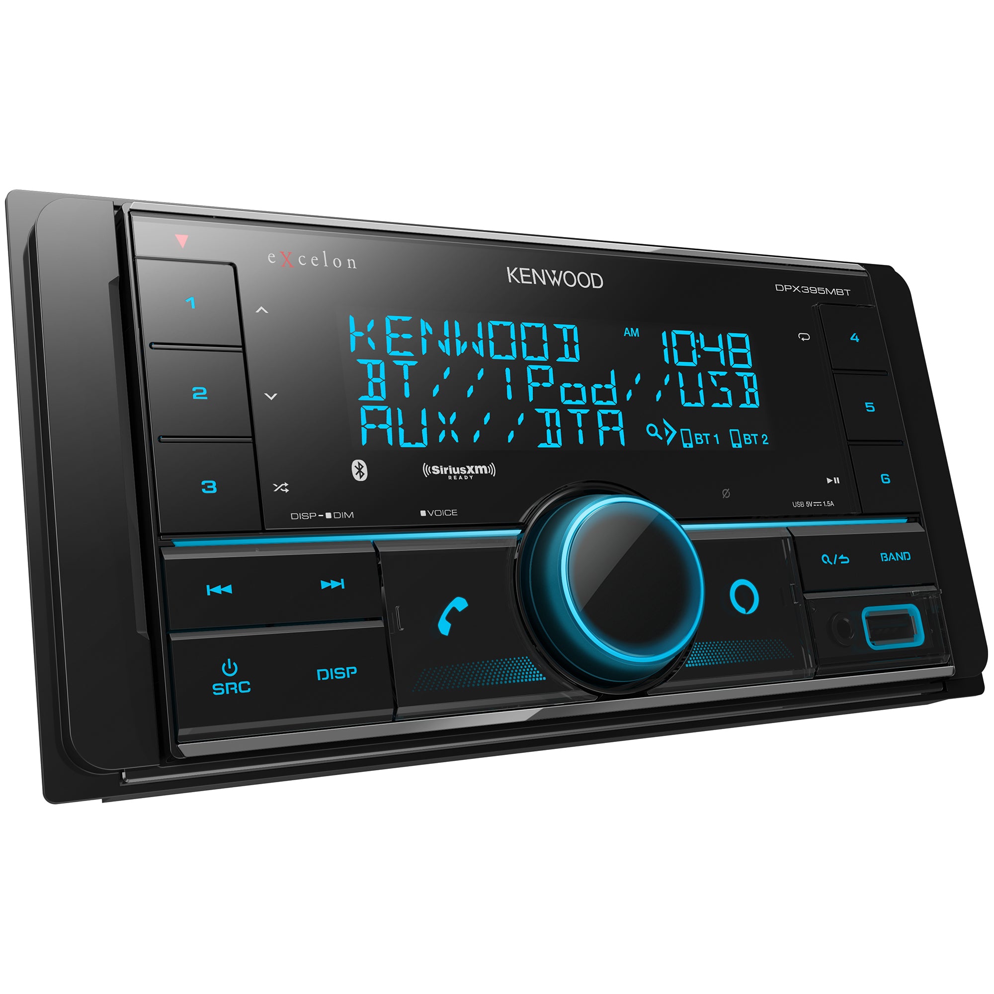 Kenwood DPX395MBT, Double DIN Bluetooth Digital Media Receiver w/ Front USB (Does Not Play CDs)