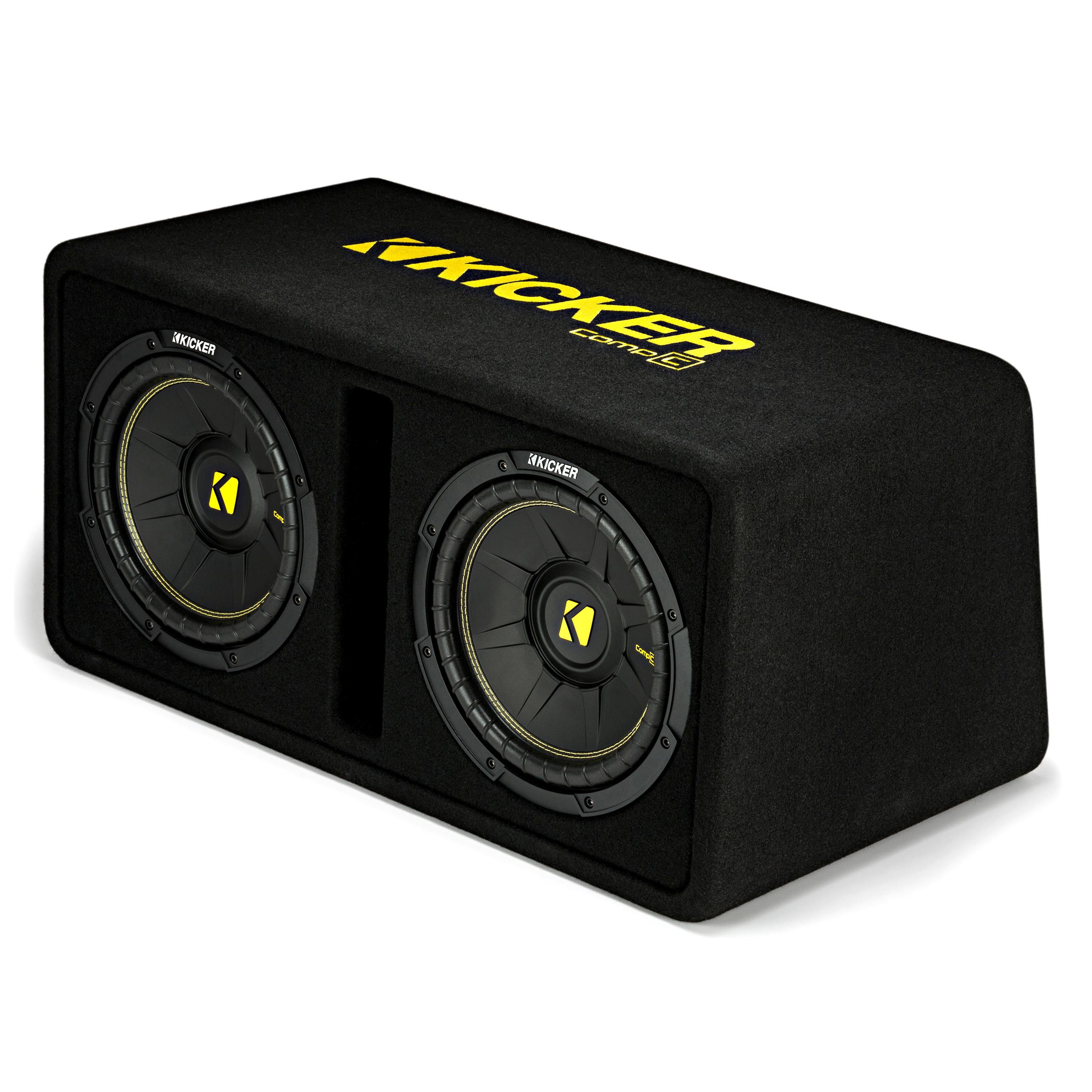 Kicker DCWC102, Dual CompC 10" Subs in Vented Enclosure, 2-Ohm, 600W (44DCWC102)