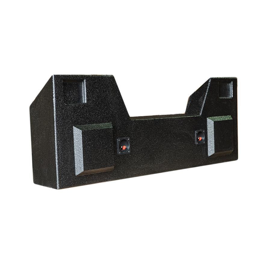 SoundBox Ram Crew Cab 2019-UP Dual 10" Downfire Subwoofer Enclosure, BedLiner Finish