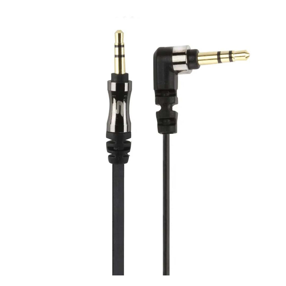 Scosche AUX3FBK, 90 Degree Angle 3.5mm Audio Cable (Black)