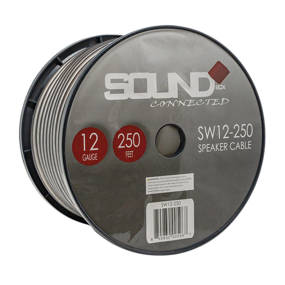 SoundBox SW12-250, 12 Gauge Home / Car Speaker Wire Spool - 250'