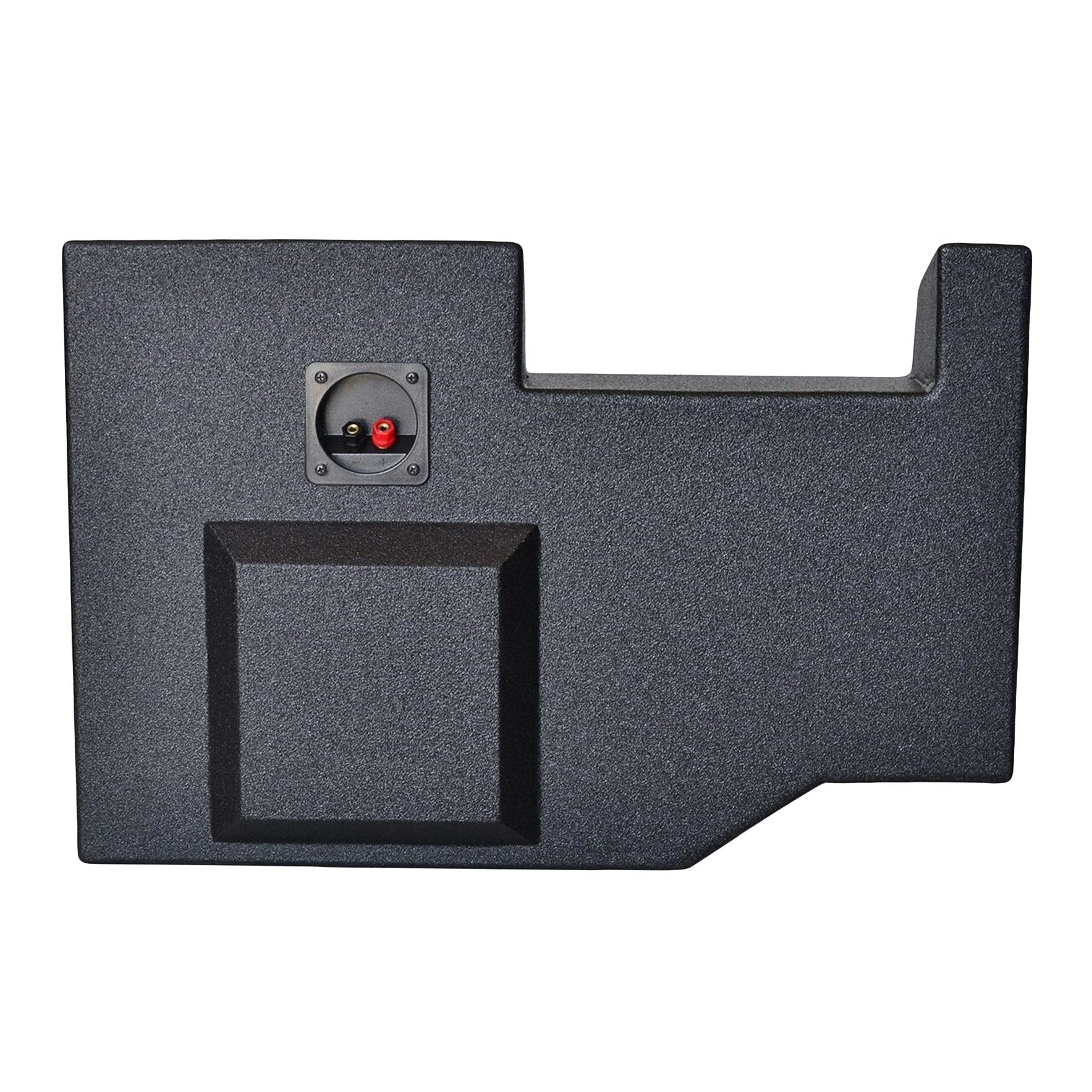 SoundBox Chevy Silverado/ GMC Sierra Crew Cab 2014-2018 Single 10" Downfire Subwoofer Enclosure, BedLiner Finish