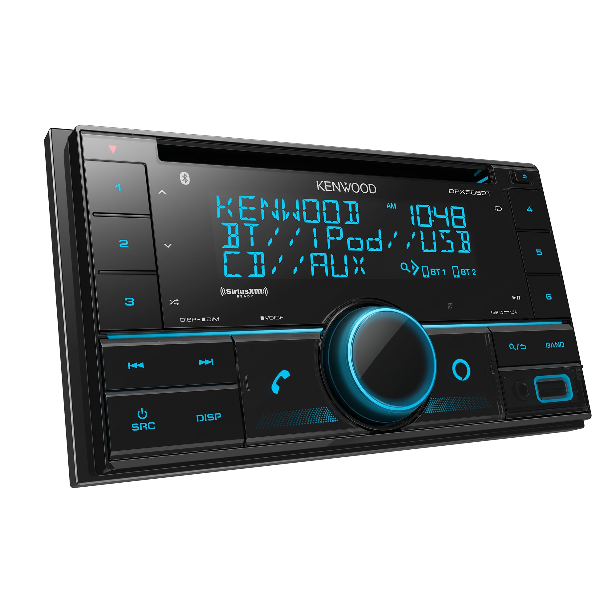 Kenwood DPX505BT, Double DIN Bluetooth CD Receiver w/ Front USB & Aux Input