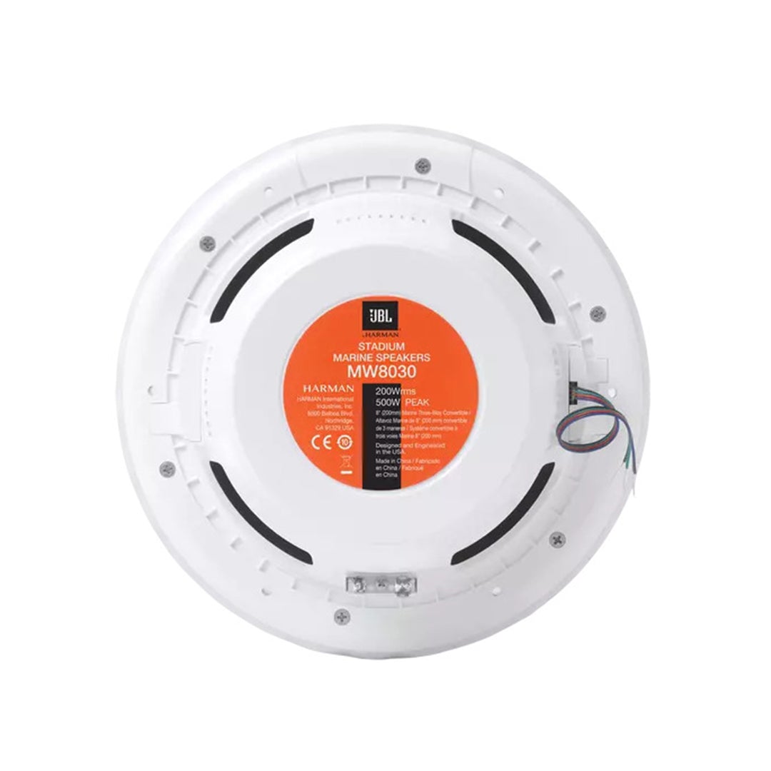 JBL MW8030AM, Stadium Marine 8" 3-Way Premium Speakers w/ RGB Lighting - White