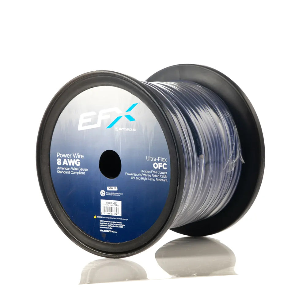 EFX by Scosche PW8BL-250, 8GA OFC Power Wire, Blue (250ft spool)