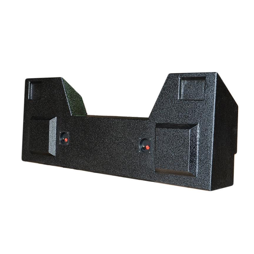 SoundBox Ram Crew Cab 2019-UP Dual 10" Downfire Subwoofer Enclosure, BedLiner Finish