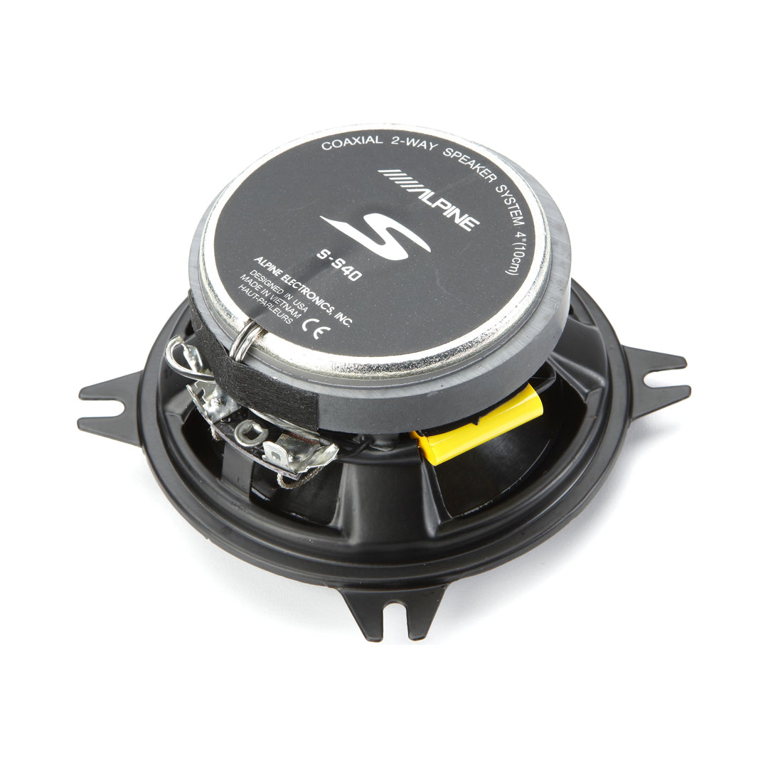 Alpine S-S40, S-Series 4" / 4x6" 2-Way Coaxial Car Speakers, 140W (Pair)