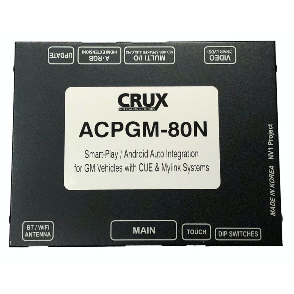 Crux ACPGM-80N, Smart-Play Smartphone Integration Smart-Play Integration for select GM vehicles with 8" CUE and Mylink radios