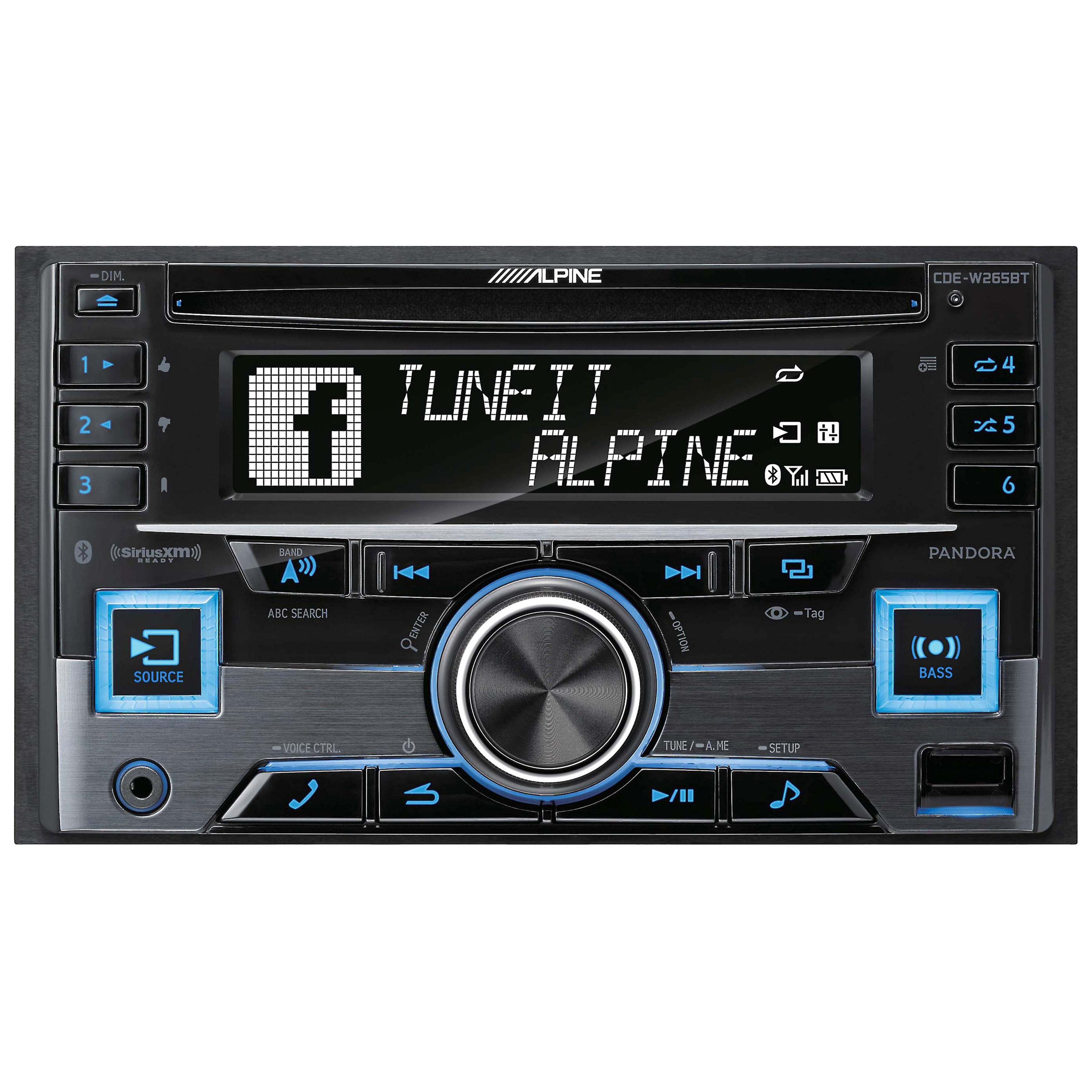Alpine CDE-W265BT, Double DIN CD Car Stereo w/ Bluetooth, USB & Auxiliary Input