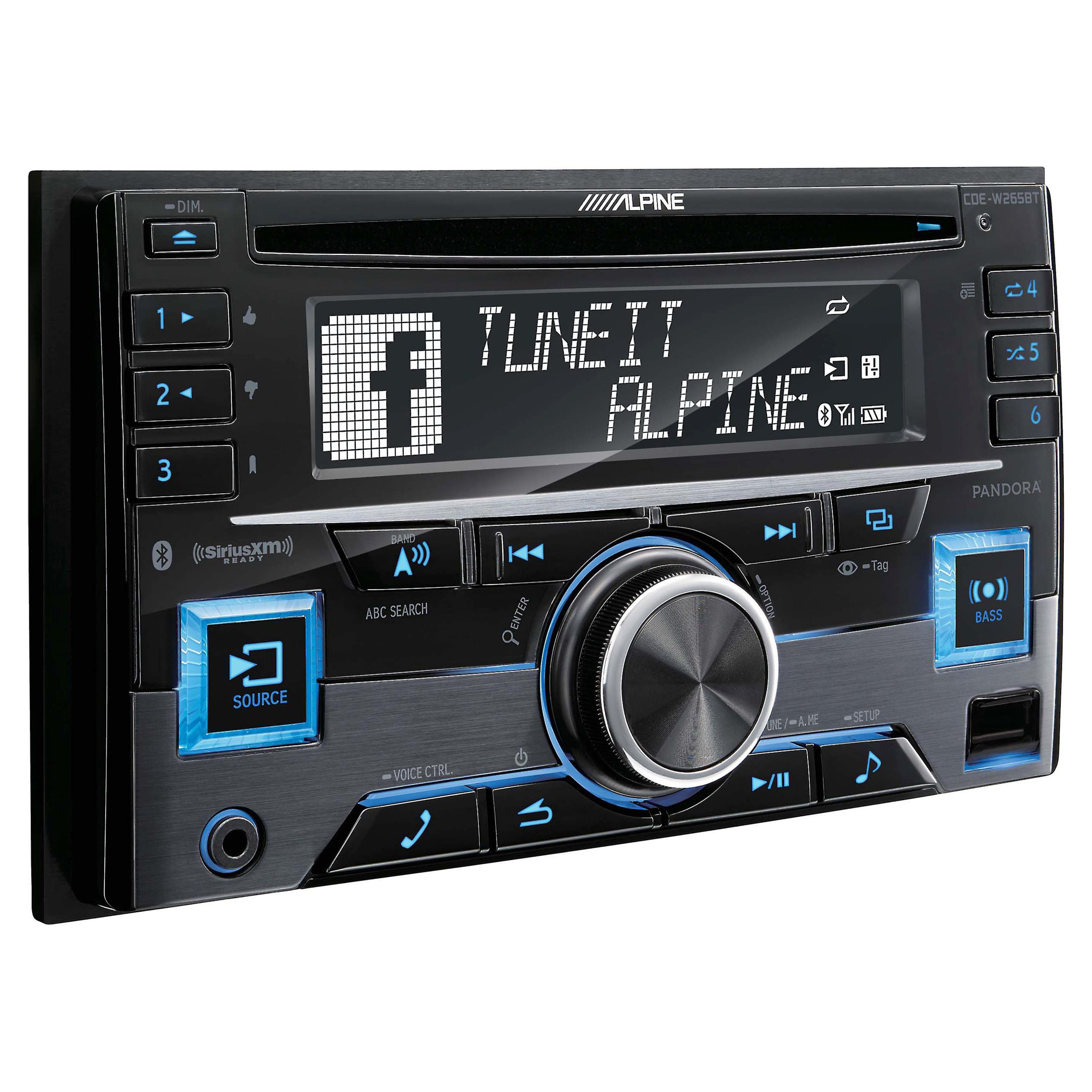 Alpine CDE-W265BT, Double DIN CD Car Stereo w/ Bluetooth, USB & Auxiliary Input