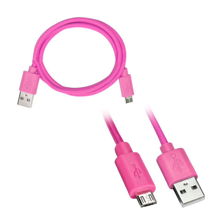 Axxess AX-AX-MICROB-PK, Replacement Micro B Cable - Pink - 3 feet