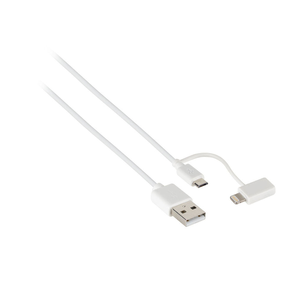 Axxess AX-AXM-USBML, 2-in-1 Lightning and Micro USB to USB Charging/Data Cable
