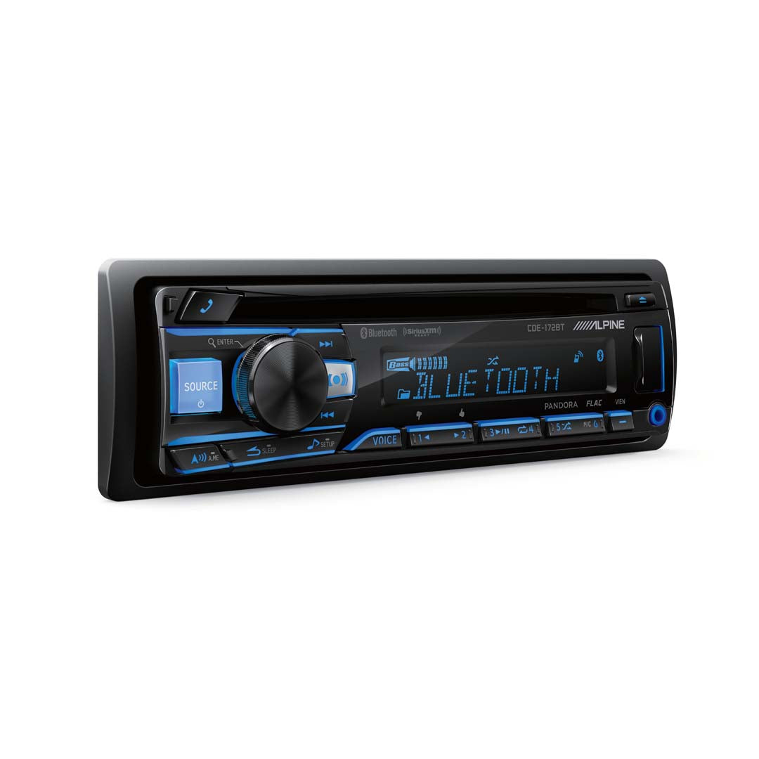Alpine CDE-172BT, Single DIN AM/FM/CD/MP3 Car Stereo w/ Bluetooth/USB/Aux Input