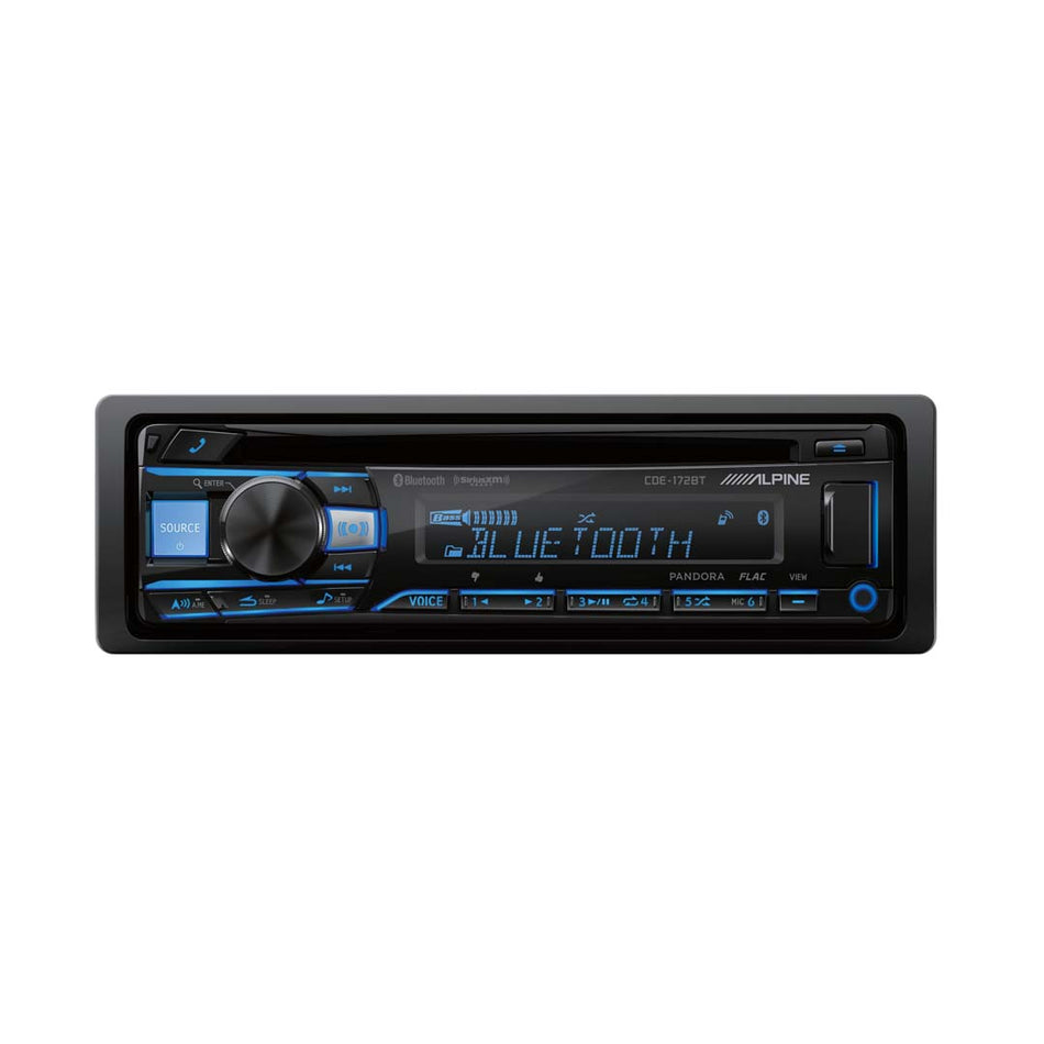 Alpine CDE-172BT, Single DIN AM/FM/CD/MP3 Car Stereo w/ Bluetooth/USB/Aux Input