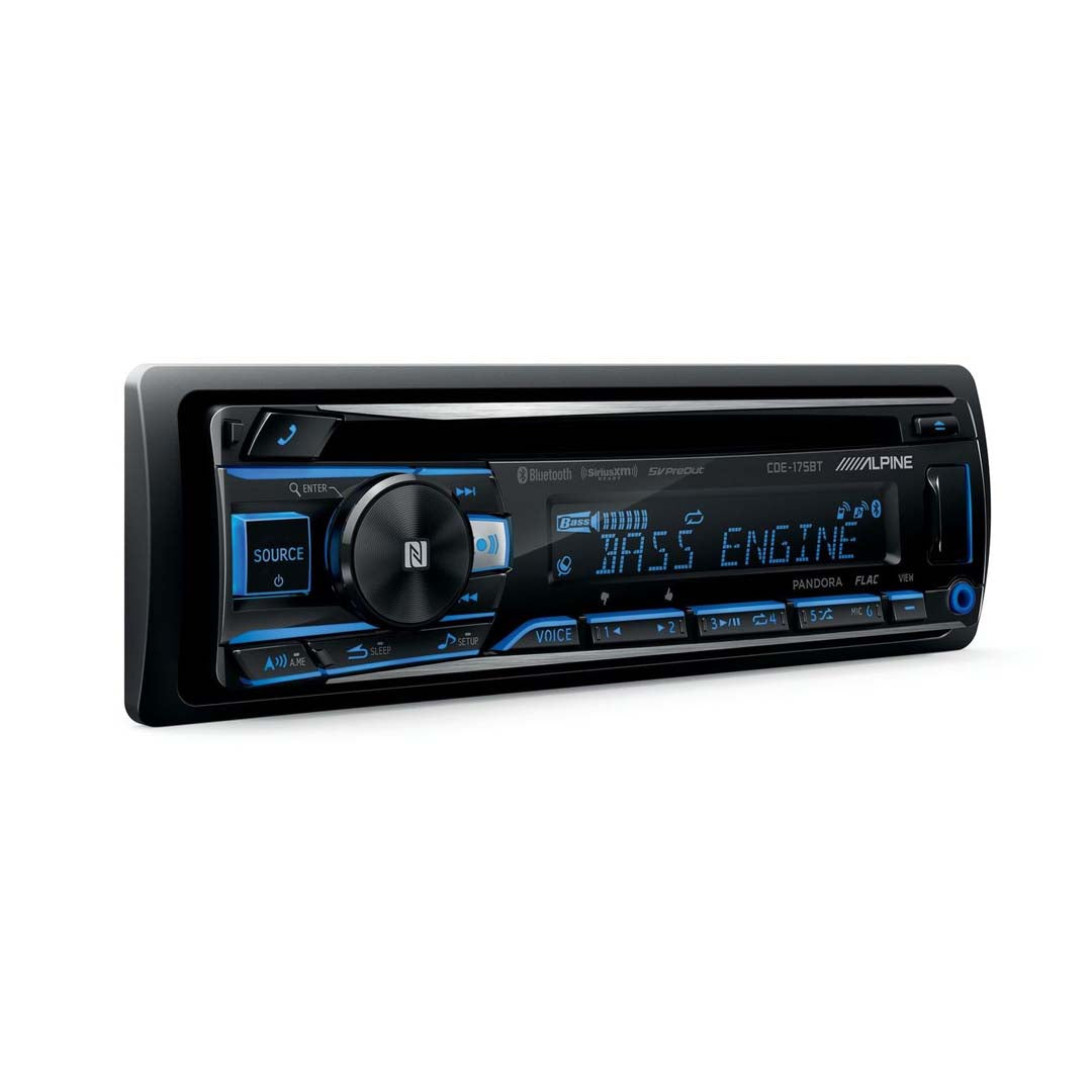 Alpine CDE-175BT, Single-DIN CD Car Stereo w/ Bluetooth, USB & Auxiliary Input